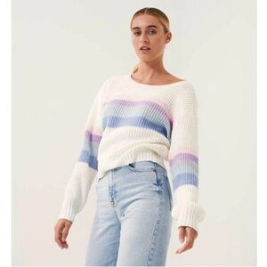 JOHN + JOHN Charlie Cable Sweater in Candy Floss